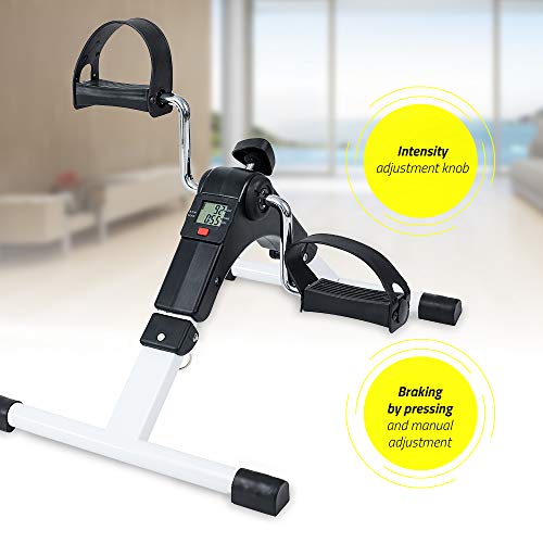 TechFit PED2 Mini Bicicleta Estática para Uso Doméstico y de Oficina, Máquina de Entrenamiento Fácil para Brazos y Piernas, con Pantalla LCD, Adecuada para Recuperación