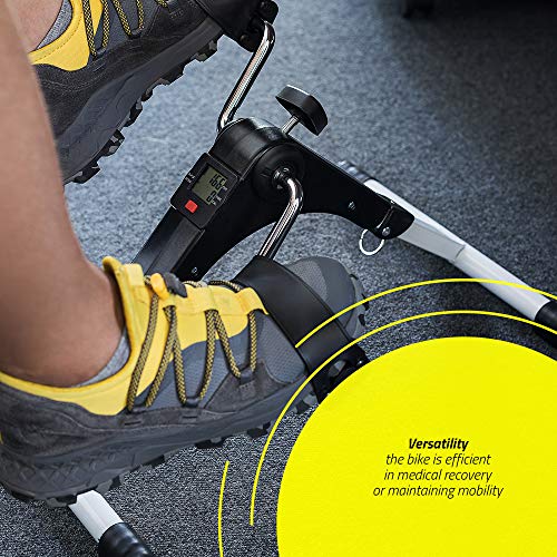 TechFit PED2 Mini Bicicleta Estática para Uso Doméstico y de Oficina, Máquina de Entrenamiento Fácil para Brazos y Piernas, con Pantalla LCD, Adecuada para Recuperación