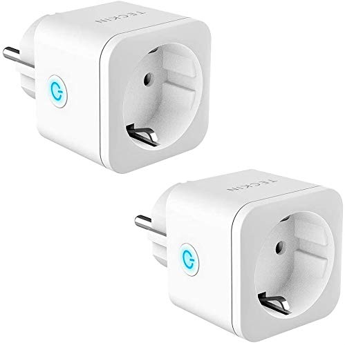 TECKIN WiFi Enchufe Inteligente 16A 3300W Mini Smart Plug Funciona con Siri Amazon Alexa Echo, Google Home, Control remoto con temporizador