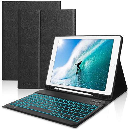Teclado iPad 10.2 Español,DINGRICH Funda Teclado (Incluye Ñ) para iPad 10.2 2019 2020 8 Generacion/7 Generación 2019/iPad Pro 10.5 2017/Air 3,Bluetooth 7 Colores Retroiluminados Desmontable Negro Teclado iPad 10.2 Español,DINGRICH Funda Teclado (Incluye Ñ) para iPad 10.2 2019 2020 8 Generacion/7 Generación 2019/iPad Pro 10.5 2017/Air 3,Bluetooth 7 Colores Retroiluminados Desmontable Negro