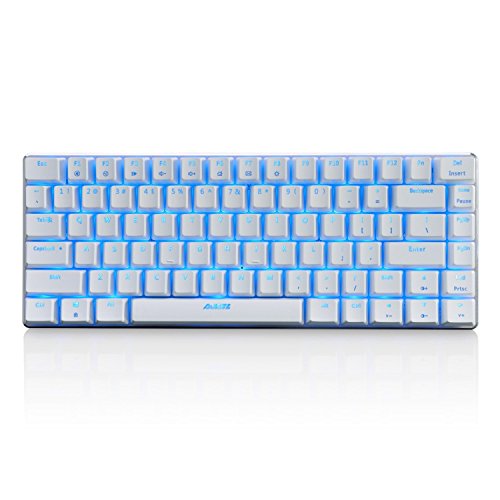 Teclado mecánico AK33 de Lexon tech, teclado para juegos con cable USB con retroiluminación LED azul, teclado compactos de 82 teclas, interruptores azul , mecanógrafos y jugadores de juegos (blanco) Teclado mecánico AK33 de Lexon tech, teclado para juegos con cable USB con retroiluminación LED azul, teclado compactos de 82 teclas, interruptores azul , mecanógrafos y jugadores de juegos (blanco)