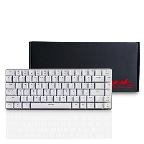 Teclado mecánico AK33 de Lexon tech, teclado para juegos con cable USB con retroiluminación LED azul, teclado compactos de 82 teclas, interruptores azul , mecanógrafos y jugadores de juegos (blanco) Teclado mecánico AK33 de Lexon tech, teclado para juegos con cable USB con retroiluminación LED azul, teclado compactos de 82 teclas, interruptores azul , mecanógrafos y jugadores de juegos (blanco)