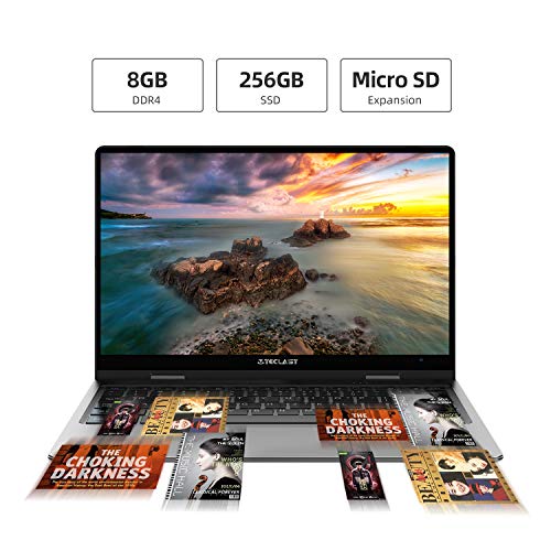TECLAST F5 Pc Portatil 11.6 Pulgadas, 8GB RAM 256GB SSD 1920×1080 FHD IPS, Ordenador Portátil Intel Quad-Core, Pantalla Táctil 360°Convertible, Windows 10, WiFi&Bluetooth, Cuerpo Totalmente Metálico TECLAST F5 Pc Portatil 11.6 Pulgadas, 8GB RAM 256GB SSD 1920×1080 FHD IPS, Ordenador Portátil Intel Quad-Core, Pantalla Táctil 360°Convertible, Windows 10, WiFi&Bluetooth, Cuerpo Totalmente Metálico