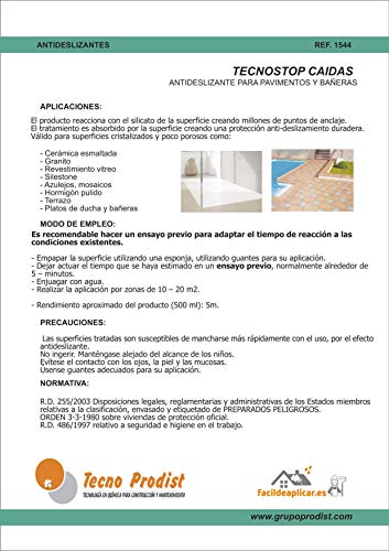 TECNO STOP CAIDAS 500 ML de Tecno Prodist, spray líquido antideslizante transparente, evita el deslizamiento en todo tipo de superficies como bañeras, pavimentos, etc TECNO STOP CAIDAS 500 ML de Tecno Prodist, spray líquido antideslizante transparente, evita el deslizamiento en todo tipo de superficies como bañeras, pavimentos, etc