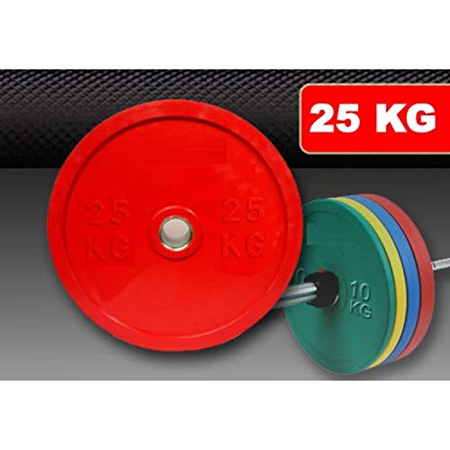 TECNOFIT Disco de pesas engomado Bumper 25 kg olímpico