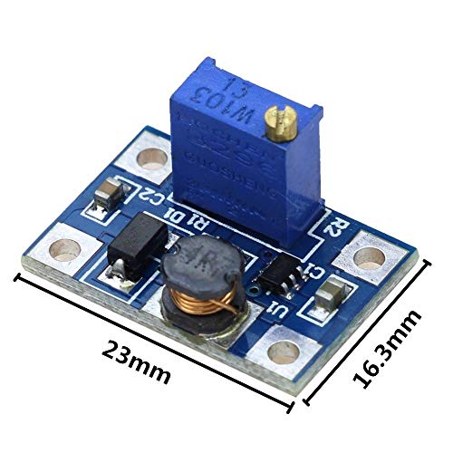 TECNOIOT 5pcs DC-DC SX1308 Step-UP Adjustable Step Up Boost Converter 2-24V to 2-28V 2A