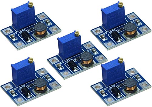 TECNOIOT 5pcs DC-DC SX1308 Step-UP Adjustable Step Up Boost Converter 2-24V to 2-28V 2A