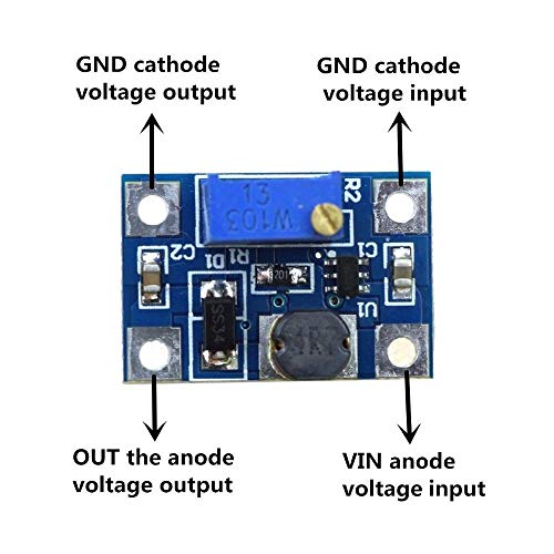TECNOIOT 5pcs DC-DC SX1308 Step-UP Adjustable Step Up Boost Converter 2-24V to 2-28V 2A TECNOIOT 5pcs DC-DC SX1308 Step-UP Adjustable Step Up Boost Converter 2-24V to 2-28V 2A