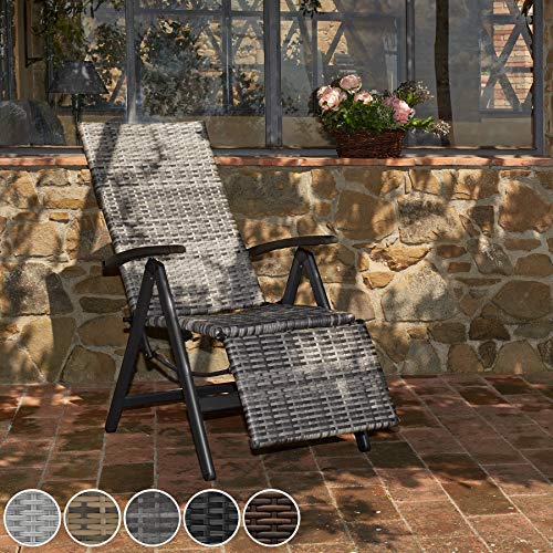 TecTake 800720 Sillón con Reposapies & Reposabrazos, Asiento Trenzado en Poliratán, Ideal Jardín Terraza Exterior Interior, 76x57,5x113 cm - Disponible en Diversos Colores (Negro | No. 403218) TecTake 800720 Sillón con Reposapies & Reposabrazos, Asiento Trenzado en Poliratán, Ideal Jardín Terraza Exterior Interior, 76x57,5x113 cm - Disponible en Diversos Colores (Negro | No. 403218)