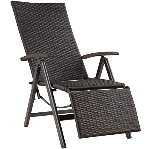 TecTake 800720 Sillón con Reposapies & Reposabrazos, Asiento Trenzado en Poliratán, Ideal Jardín Terraza Exterior Interior, 76x57,5x113 cm - Disponible en Diversos Colores (Negro | No. 403218) TecTake 800720 Sillón con Reposapies & Reposabrazos, Asiento Trenzado en Poliratán, Ideal Jardín Terraza Exterior Interior, 76x57,5x113 cm - Disponible en Diversos Colores (Negro | No. 403218)