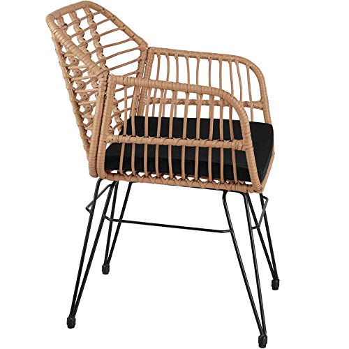 TecTake 800802 Conjunto de jardín, Mobiliario Exterior con Trenzado de poliratán, Juego de Muebles para la terraza, Set de Mesa y sillas de ratán sintético para el Patio (imitación Madera) TecTake 800802 Conjunto de jardín, Mobiliario Exterior con Trenzado de poliratán, Juego de Muebles para la terraza, Set de Mesa y sillas de ratán sintético para el Patio (imitación Madera)