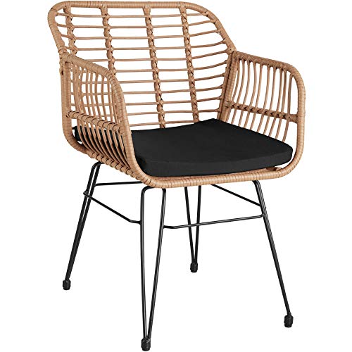 TecTake 800802 Conjunto de jardín, Mobiliario Exterior con Trenzado de poliratán, Juego de Muebles para la terraza, Set de Mesa y sillas de ratán sintético para el Patio (imitación Madera) TecTake 800802 Conjunto de jardín, Mobiliario Exterior con Trenzado de poliratán, Juego de Muebles para la terraza, Set de Mesa y sillas de ratán sintético para el Patio (imitación Madera)