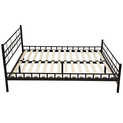TecTake Cama de Metal Estructura con somier - Varios Modelos - (140x200cm, Negro) TecTake Cama de Metal Estructura con somier - Varios Modelos - (140x200cm, Negro)