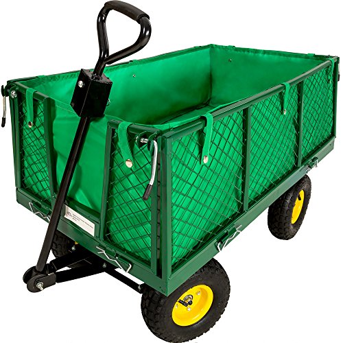 TecTake Carro de transporte carretilla de mano de jardin construccion max. carga 550 kg