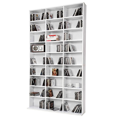 TecTake Estante de CD DVD Shelf archivado 1080 CDs DVDs (Blanco | no. 401703) TecTake Estante de CD DVD Shelf archivado 1080 CDs DVDs (Blanco | no. 401703)