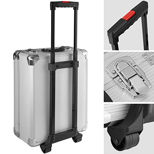 TecTake Maletín con herramientas de aluminio con 899pc piezas maleta trolley caja | Mango telescópico | Ruedas de fácil desplazamiento