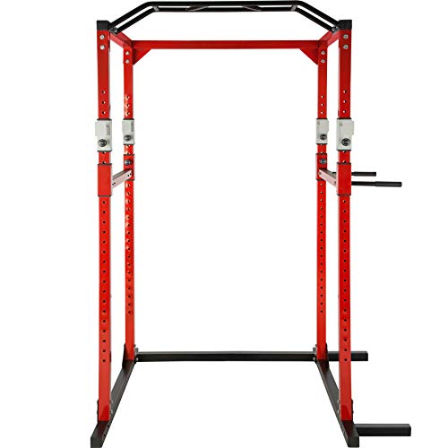 TecTake Multiestación de Fitness para Entrenamiento | 2 puntales de Seguridad macizos | Barras de dips acoplables Modelos (Rojo Negro | No. 402739) TecTake Multiestación de Fitness para Entrenamiento | 2 puntales de Seguridad macizos | Barras de dips acoplables Modelos (Rojo Negro | No. 402739)