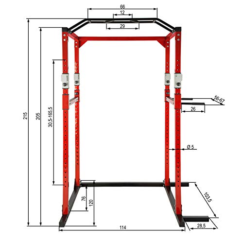 TecTake Multiestación de Fitness para Entrenamiento | 2 puntales de Seguridad macizos | Barras de dips acoplables Modelos (Rojo Negro | No. 402739) TecTake Multiestación de Fitness para Entrenamiento | 2 puntales de Seguridad macizos | Barras de dips acoplables Modelos (Rojo Negro | No. 402739)