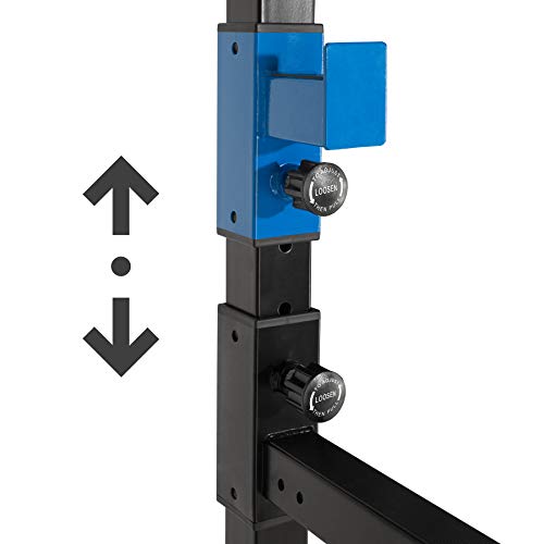TecTake Multiestación de Fitness para Entrenamiento | 2 puntales de Seguridad macizos | Poleas para Barras de Flexiones Inferiores y Superiores Modelos (Azul Negro Lat | No. 402598) TecTake Multiestación de Fitness para Entrenamiento | 2 puntales de Seguridad macizos | Poleas para Barras de Flexiones Inferiores y Superiores Modelos (Azul Negro Lat | No. 402598)