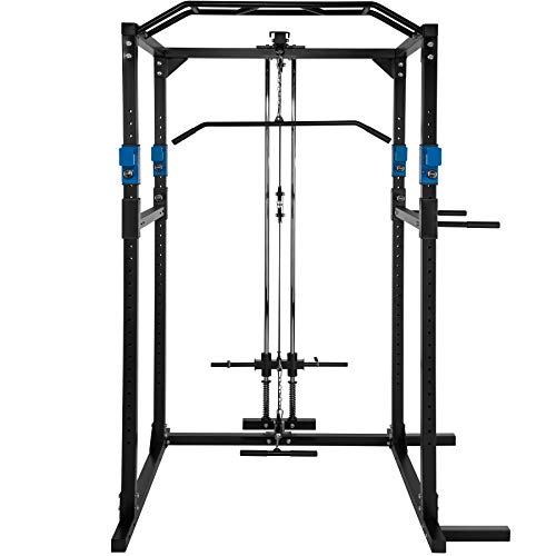 TecTake Multiestación de Fitness para Entrenamiento | 2 puntales de Seguridad macizos | Poleas para Barras de Flexiones Inferiores y Superiores Modelos (Azul Negro Lat | No. 402598) TecTake Multiestación de Fitness para Entrenamiento | 2 puntales de Seguridad macizos | Poleas para Barras de Flexiones Inferiores y Superiores Modelos (Azul Negro Lat | No. 402598)