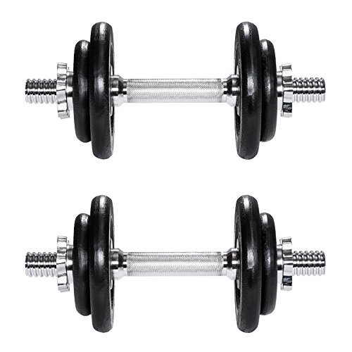 TecTake Set Mancuernas con Pesas Halteras Fitness Acero Hierro Musculación Gimnasio - Varios Modelos - (2X 10kg | No. 402368) TecTake Set Mancuernas con Pesas Halteras Fitness Acero Hierro Musculación Gimnasio - Varios Modelos - (2X 10kg | No. 402368)