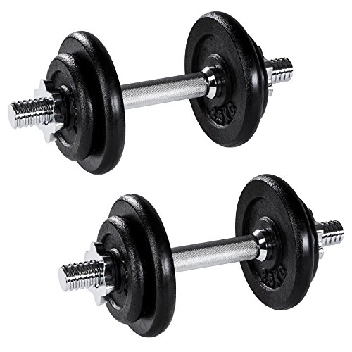 TecTake Set Mancuernas con Pesas Halteras Fitness Acero Hierro Musculación Gimnasio - Varios Modelos - (2X 10kg | No. 402368) TecTake Set Mancuernas con Pesas Halteras Fitness Acero Hierro Musculación Gimnasio - Varios Modelos - (2X 10kg | No. 402368)