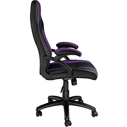 TecTake Silla de Oficina, Estética Deportiva, Asiento para PC Ordenador, Sillón Acolchado, Ergonómica, Ajustable en Altura, Despacho Racing Gaming (Negro-Lila) TecTake Silla de Oficina, Estética Deportiva, Asiento para PC Ordenador, Sillón Acolchado, Ergonómica, Ajustable en Altura, Despacho Racing Gaming (Negro-Lila)