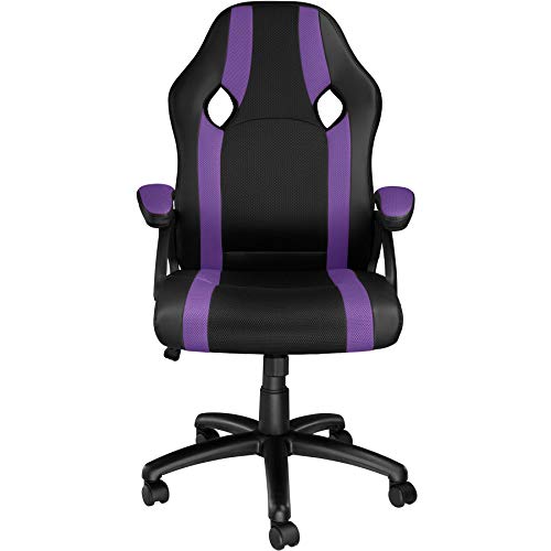 TecTake Silla de Oficina, Estética Deportiva, Asiento para PC Ordenador, Sillón Acolchado, Ergonómica, Ajustable en Altura, Despacho Racing Gaming (Negro-Lila) TecTake Silla de Oficina, Estética Deportiva, Asiento para PC Ordenador, Sillón Acolchado, Ergonómica, Ajustable en Altura, Despacho Racing Gaming (Negro-Lila)
