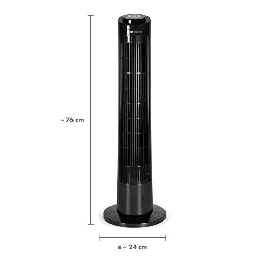 Tecvance TV-0778 Ventilador de Torre con Mando a Distancia-Extra Silencioso y Oscilante 90 ° -3 Niveles de Velocidad y Temporizador – Negro, 1 unidad