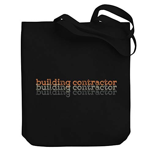 Teeburon Building Contractor Repeat Retro Bolsa de Lona 10.5" x 16" x 4"