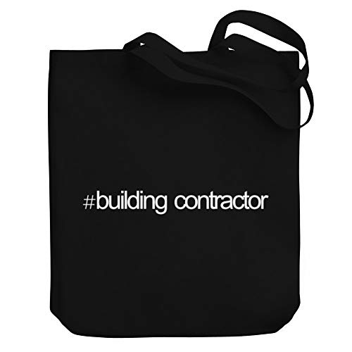Teeburon Hashtag Building Contractor Bold Text Bolsa de Lona 10.5" x 16" x 4"