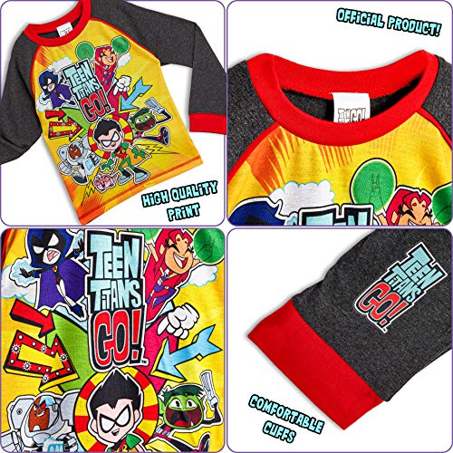 Teen Titans Go! Pijama para Niños Invierno, con Superhéroes Beast Boy Cyborg Starfire Robin Raven, Ropa de Dormir Niño Camiseta y Pantalones de Manga Larga, Regalo para Niños 3-10 años (9/10 Años) Teen Titans Go! Pijama para Niños Invierno, con Superhéroes Beast Boy Cyborg Starfire Robin Raven, Ropa de Dormir Niño Camiseta y Pantalones de Manga Larga, Regalo para Niños 3-10 años (9/10 Años)