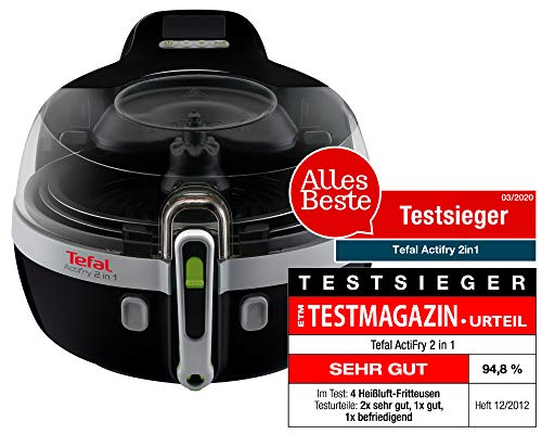 Tefal Actifry 2 In 1 Freidora De Aire Caliente, 1400 W, 1.5 kg, Cerámica, Negro 30x49x39cm