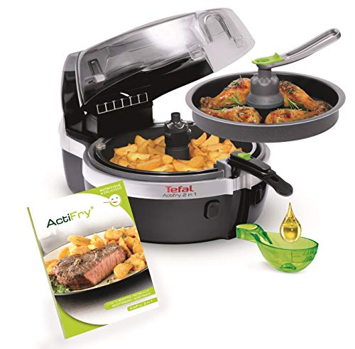 Tefal Actifry 2 In 1 Freidora De Aire Caliente, 1400 W, 1.5 kg, Cerámica, Negro 30x49x39cm