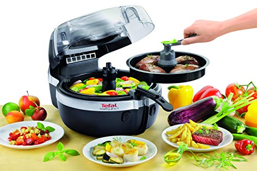 Tefal Actifry 2 In 1 Freidora De Aire Caliente, 1400 W, 1.5 kg, Cerámica, Negro 30x49x39cm