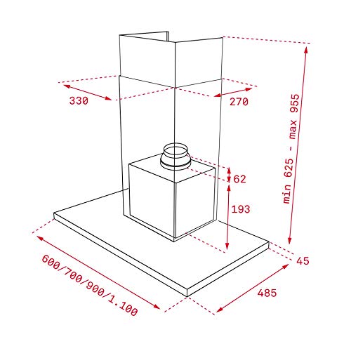 Teka DLH 786 T 701 m³h De pared Negro, Acero inoxidable A+ - Campana (701 m³h, CanalizadoRecirculación, A, A, C, 69 dB)