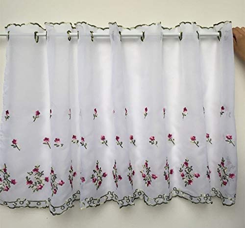 Telas aislantes aislada termal cortina de la venta Desgaste bordado floral cortina pequeña-media cortina de ventana cenefa dobladillo del cordón cortina blanca de café de la puerta del gabinete de coc Telas aislantes aislada termal cortina de la venta Desgaste bordado floral cortina pequeña-media cortina de ventana cenefa dobladillo del cordón cortina blanca de café de la puerta del gabinete de coc