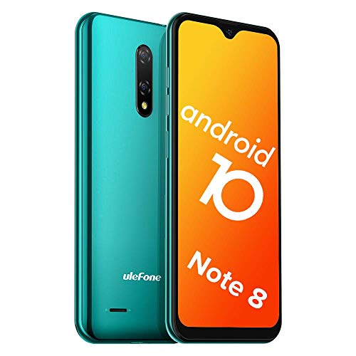 Teléfono Móvil Libre, Ulefone Note 8 Android 10 3G Smartphone Libre, 2GB RAM 16GB ROM (128GB SD) Smartphone, Pantalla 5.5" Water-Drop Screen Movil, 5MP + 2MP + 2MP, Dual SIM, Face ID, GPS (Verde)