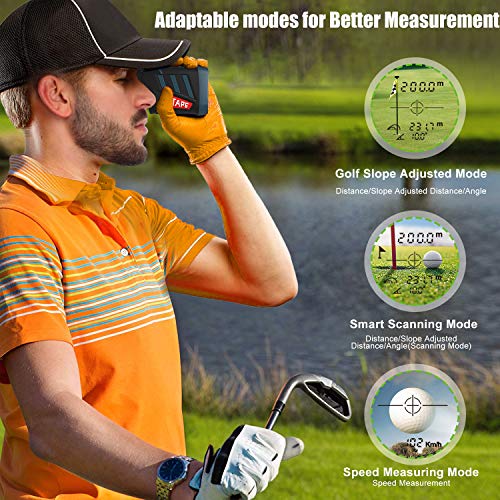 Telémetro de Golf 600m/656yd, DTAPE DT600 Telémetro Laser de Aumento de 6x22 mm, con Range/Speed/Scanning Model, Carga USB, Bolsa de Protectora, para Golf, Caza, Senderismo, Apagado automático