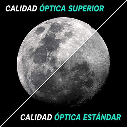 Telescopio Astronómico Profesional para Adultos Principiantes - Portátil y Potente 20x-250x, Fácil de Montar y Usar - Ideal para Observar la Luna, Planetas, Galaxias y más - Incluye Manual en Español