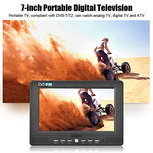 Televisor LCD Digital de 7 'DVB-T/T2 1080P, televisor portátil HD TV ATSC 16: 9 Televisor con entradas HDMI, USB, DC y Tarjeta SD Televisor LCD Digital de 7 'DVB-T/T2 1080P, televisor portátil HD TV ATSC 16: 9 Televisor con entradas HDMI, USB, DC y Tarjeta SD