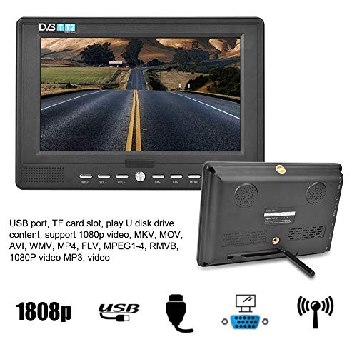 Televisor LCD Digital de 7 'DVB-T/T2 1080P, televisor portátil HD TV ATSC 16: 9 Televisor con entradas HDMI, USB, DC y Tarjeta SD Televisor LCD Digital de 7 'DVB-T/T2 1080P, televisor portátil HD TV ATSC 16: 9 Televisor con entradas HDMI, USB, DC y Tarjeta SD