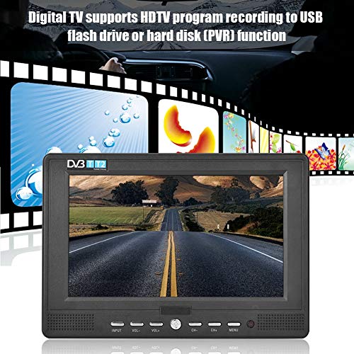 Televisor LCD Digital de 7 'DVB-T/T2 1080P, televisor portátil HD TV ATSC 16: 9 Televisor con entradas HDMI, USB, DC y Tarjeta SD