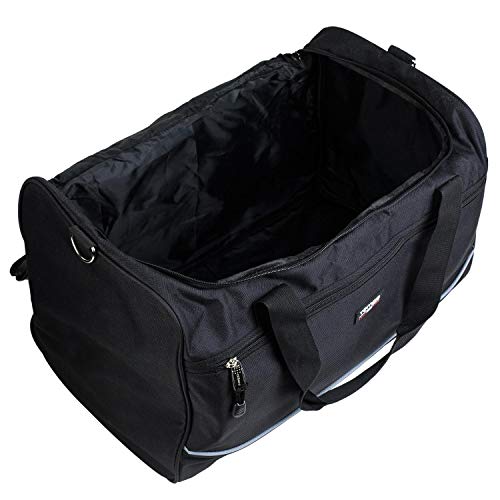 TEMPO - Bolso de Viaje Grande Bolsa de Gimnasio Bolsa de Mano Deportiva Maleta de Viaje, Segundo Equipaje de Mano Bolsa Fin de Semana Low Cost Ligera 801050, Color Negro