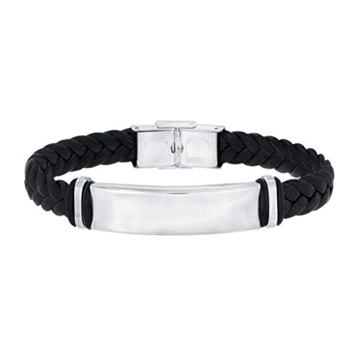 TEMPUS FUGIT. Pulsera para Grabar, Trenzada con Acero Inoxidable Antialérgico Brillante TEMPUS FUGIT. Pulsera para Grabar, Trenzada con Acero Inoxidable Antialérgico Brillante