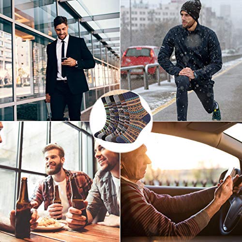 Tencoz Calcetines Cálidos para Hombre, 6 Pares de Calcetines de Lana Algodón Suaves de Invierno Calcetines Informales Transpirables para Interiores Exteriores Tencoz Calcetines Cálidos para Hombre, 6 Pares de Calcetines de Lana Algodón Suaves de Invierno Calcetines Informales Transpirables para Interiores Exteriores