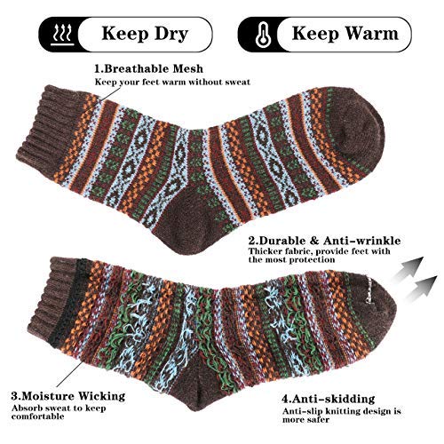 Tencoz Calcetines Cálidos para Hombre, 6 Pares de Calcetines de Lana Algodón Suaves de Invierno Calcetines Informales Transpirables para Interiores Exteriores Tencoz Calcetines Cálidos para Hombre, 6 Pares de Calcetines de Lana Algodón Suaves de Invierno Calcetines Informales Transpirables para Interiores Exteriores