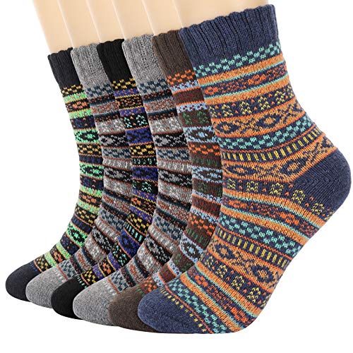 Tencoz Calcetines Cálidos para Hombre, 6 Pares de Calcetines de Lana Algodón Suaves de Invierno Calcetines Informales Transpirables para Interiores Exteriores Tencoz Calcetines Cálidos para Hombre, 6 Pares de Calcetines de Lana Algodón Suaves de Invierno Calcetines Informales Transpirables para Interiores Exteriores