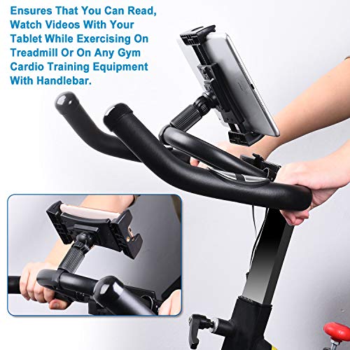 Tendak Soporte de bicicleta estática para tablet, portátil Reposacabezas Caminadora Ejercicio Gimnasio Manillar Micrófono Soporte 360° ajustable para iPad Pro, iPad Mini 4.7-12.9" Tabletas Teléfono Tendak Soporte de bicicleta estática para tablet, portátil Reposacabezas Caminadora Ejercicio Gimnasio Manillar Micrófono Soporte 360° ajustable para iPad Pro, iPad Mini 4.7-12.9" Tabletas Teléfono