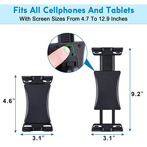 Tendak Soporte de bicicleta estática para tablet, portátil Reposacabezas Caminadora Ejercicio Gimnasio Manillar Micrófono Soporte 360° ajustable para iPad Pro, iPad Mini 4.7-12.9" Tabletas Teléfono Tendak Soporte de bicicleta estática para tablet, portátil Reposacabezas Caminadora Ejercicio Gimnasio Manillar Micrófono Soporte 360° ajustable para iPad Pro, iPad Mini 4.7-12.9" Tabletas Teléfono